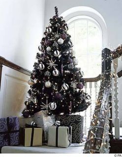 feet pre lit Tuxedo Black Christmas Tree 400 lights 600 tips