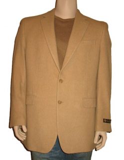   Mens Tan Black 100 Camel Hair Blazer Jacket Sport Coat $295 00