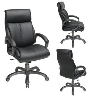 Black Eco Leather Executive Computer Desk Office Chair