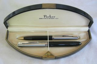 Vintage Parker Mixed Pen Pencil Set w Vacumatic Case