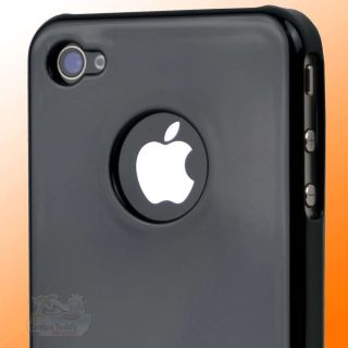 BLACK CHROME ULTRA THIN LOGO HARD CASE for Apple iPhone 4 4S Att 