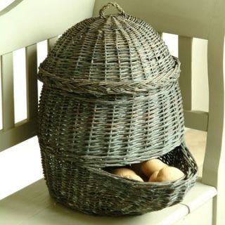 Garden Trading Grey Wicker Potato Storage Basket New