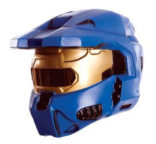 Halo Blue Spartan Costume Two Piece Mask Adult New