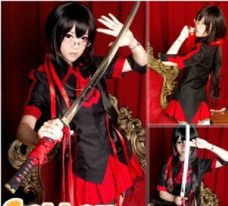 Blood C Clamp Cosplay Wig Costume Party Long Hair coser Clothes Dress 