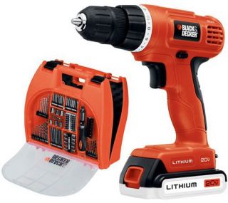 New Black Decker Cordless 20 Volt Lithium ion Drill Kit with 100 