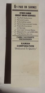   ? Matchbook Kaman Employees Credit Union Bloomfield CT Hartford Co