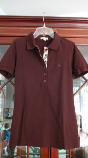   Brit Womans Basic Polo Top Shirt S Small SM Brown Blouse Bloomies 125