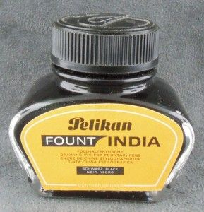 Vintage Pelikan India Ink in Box Germany Drawing Ink for Fountain Pens 
