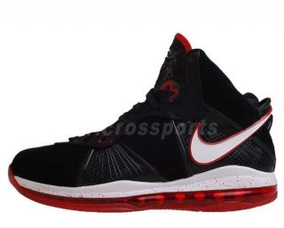 Final Sale Nike Lebron VIII 8 Black Red Air Max Basketball Shoes 