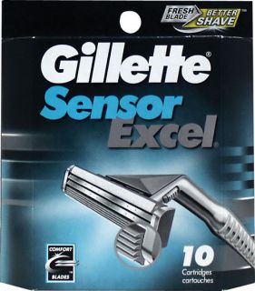 Gillette Sensor Excel Blades 10ct Cartridges Razor Blades