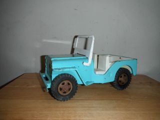 Antique Vintage 1960s OLD Blue Steel Mound Minn Tonka Toys Jeep Truck 