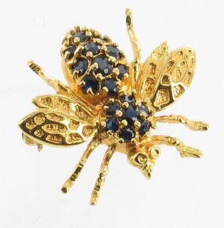 vintage sterling vermeil blue topaz bee pin be sure to