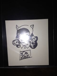 RARE Signed Bob Kane Sketch of Batgirl L K Autographed