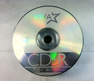 200 Vivastar Brand 52x Logo Blank CD R CDR Disc Media 80min 700MB 