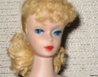 Vintage 1961 #5 Lemon Blonde Ponytail Barbie Doll with Original Zebra 