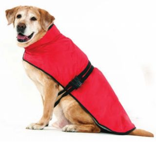 New Waterproof Warm Fleece Lined Grey Blanket Dog Coat Red w Black 