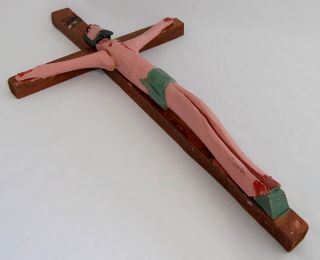 Bluteau Quebec Folk Art Primitive Carving Crucifix