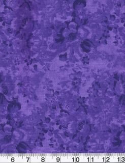   Quilting Quilt Fabric Faded Floral Tonal Blender 16 Purple Cotton New