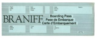 1981 braniff boarding pass unused