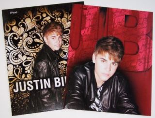 Justin Bieber Folders Set of 2 School Supplies New Great for Back to 
