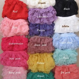 New Petti Lace Ruffled Ruffle Bloomer Baby Girl Diaper Cover Panty 6 