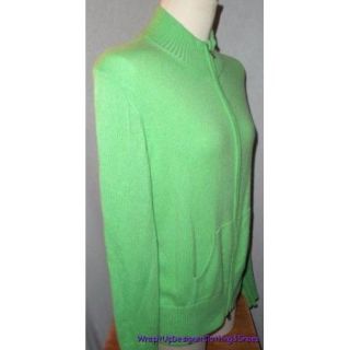  Cashmere Hoodie 3X Lime Green Zip Front