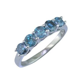 50ct Blue Diamond Wedding Ring 14k White Gold