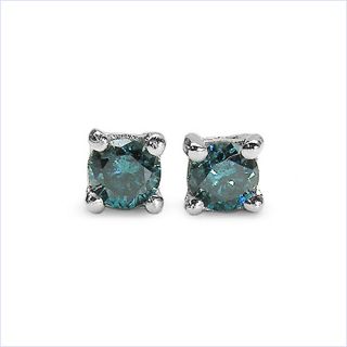  1 2 Carat Genuine Blue Diamond 14k Earrings