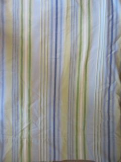 Pottery Barn Blue Green White Striped Shower Curtain