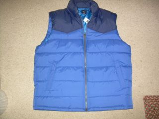 GAP Mens Blue Puffer Vest Jacket Coat XL NWT NEW
