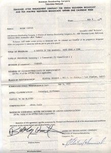 Bobby Vinton Autographed Signed Beatles TV Contract DS