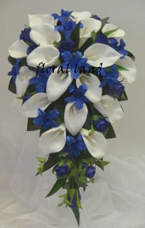   Bouquet Silk Bouquets Calla Lily Rose Blue Orchid Flowers