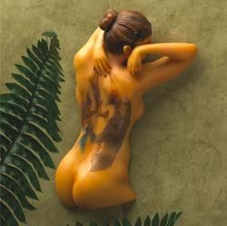 Fairy Maiden Tattooed Woman Wall Sculpture Body Art