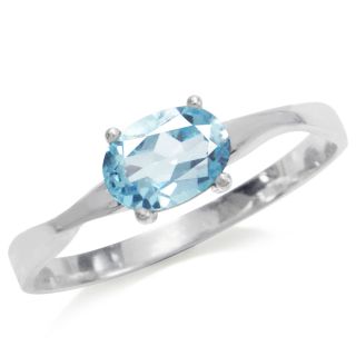   Birthstone Blue Topaz 925 Sterling Silver Solitaire Ring 5 ZBKL