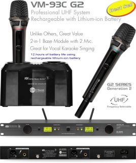 Better Music Builder BMB VM 93C G2 UHF Dual Rechargeable Wireless Mic 