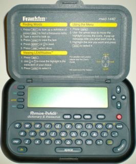 FRANKLIN mwd 1440 electronic DICTIONARY/THESAURUS(Merriam Webster) w 