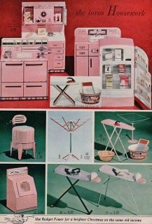   Ad Kitchen Appliance Toys Wringer Washer Ironing Board Stove and Sink