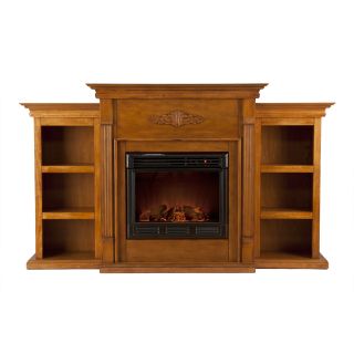 Electric Fireplace with Cabinet Bookcases Mantel, TV/Media Stand 