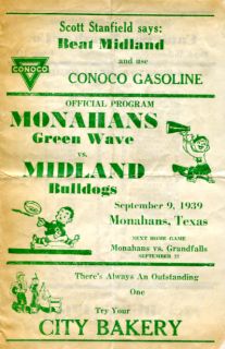 1939 Monahans v Midland Texas High School Football Program