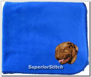 dogue de bordeaux embroidered blanket free personalization