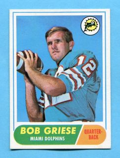 1968 Topps 196 Bob Griese Rookie NM Well Centered