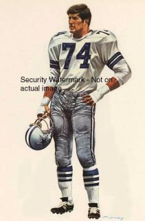   and rare print of the great dallas cowboy bob lilly highly collectable