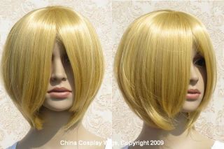 EX Long Bang Bob Gold Blonde Cosplay Hair Wig