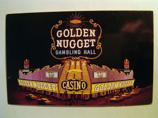 Las Vegas Bob Wills Wanda Jackson Neon Sign at Golden Nugget Postcard 