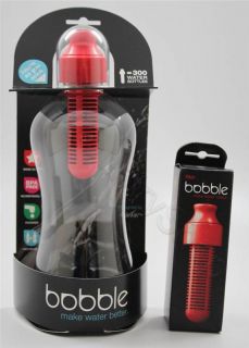 bobble water bottle and 2 filters red 18 5 oz 550ml brand new and in 