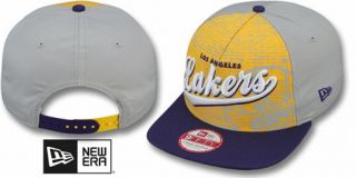 NWT NBA Los Angeles Lakers ESPN BRICK Snapback Flat Brim Cap Hat