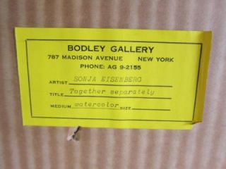   1926 Watercolor Together Separately Bodley Gallery NYC Ori