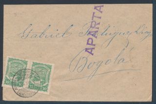 Colombia 1929 Cartagena to Bogata Pair of 10c Scadta