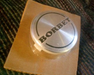 New NOS Borbet Approx 56mm Alloy Brushed Silver Wheel Center Cap PPO 