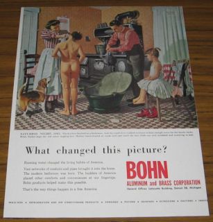 1954 Vintage Ad Bohn Aluminum and Brass Co 1905 Kids Take Bath Detroit 